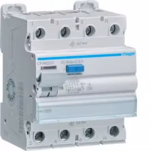 Interruttore differenziale Hager 4 poli, 10 kA, 25 A, 300 mA, tipo A, CFA625D