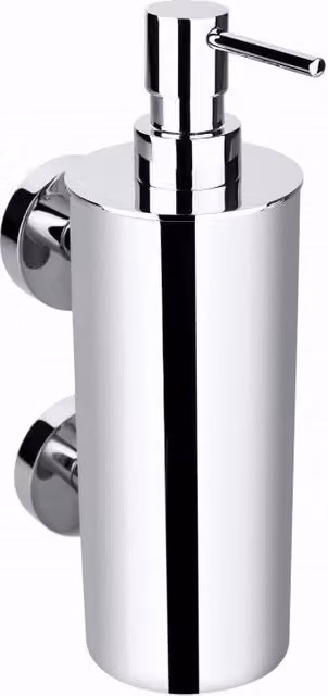 Dispenser di sapone liquido JUMBO Bemeta in metallo e vetro color argento, montaggio a parete, L: 7 cm, P: 11 cm, H: 23 cm, capacità 550 ml