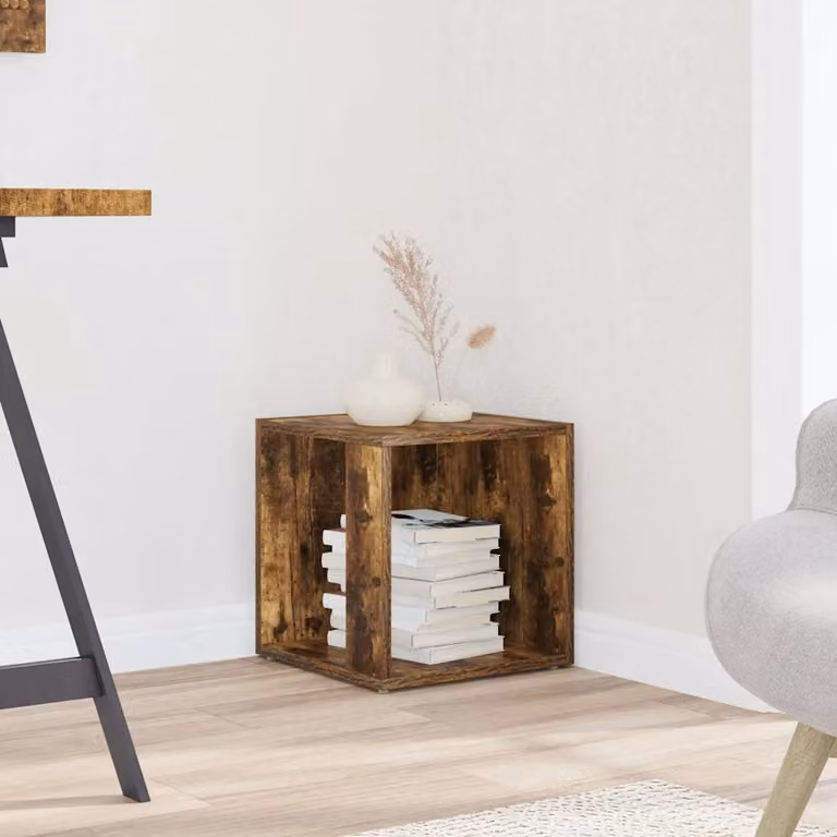 Tavolino da salotto vidaXL in legno MDF color rovere marrone, L/P/H: 33 x 33 x 34 cm