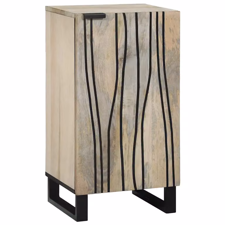 Sideboard vidaXL in legno massello di mango bianco L/P/H: 40 x 33 x 75 cm