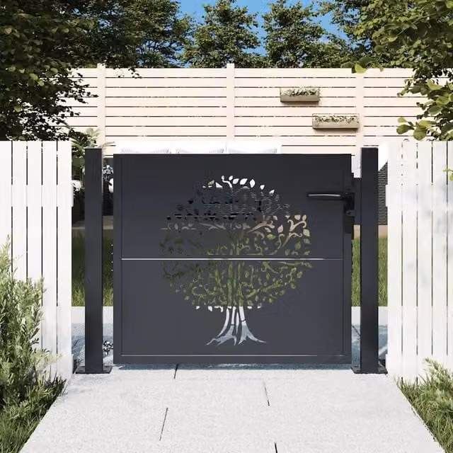Cancello singolo da giardino vidaXL in acciaio zincato colore antracite L: 100 cm, H: 110 cm, P: 10 cm – 1