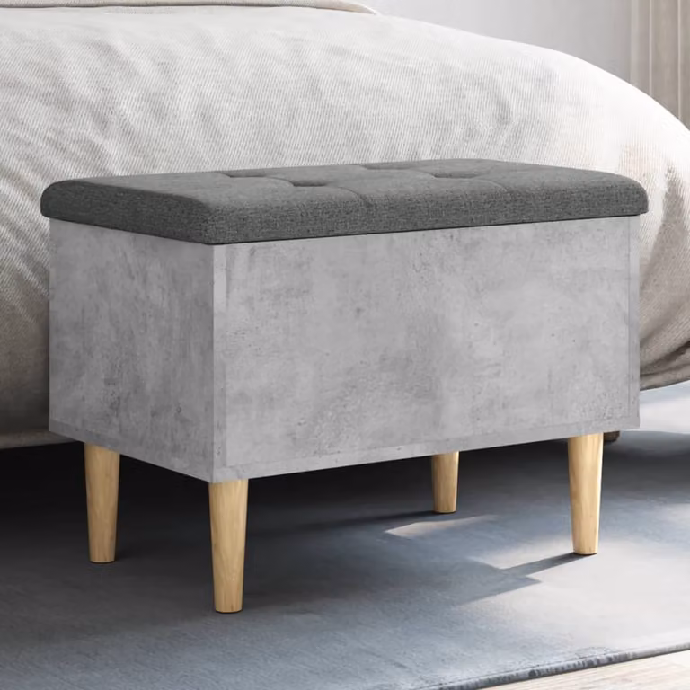 vidaXL Panca Porta Scarpe Moderna Grigia in Legno e MDF per Ingresso o Soggiorno L: 62 cm, P: 42 cm, H: 46 cm