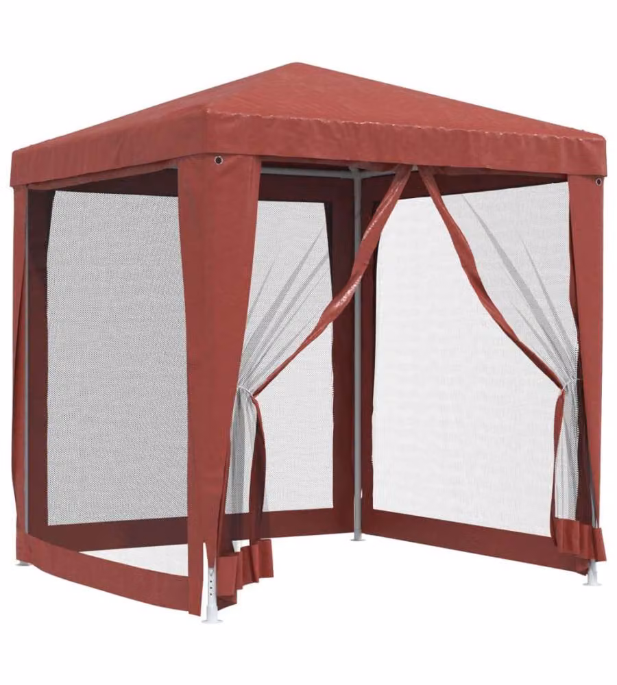 Tenda per feste hip con pareti laterali in rete rossa vidaXL L/P/H: 240 x 200 x 200 cm – 2