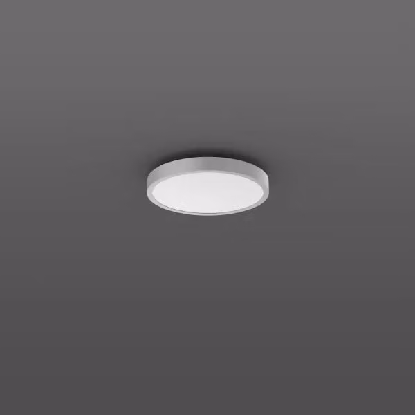RZB Triona, 40 W, 3500 lm, 830, argento, faretti da soffitto e da parete DALI, D 461 H 88, 95°, plastica (PMMA) opalina 312424.004.76