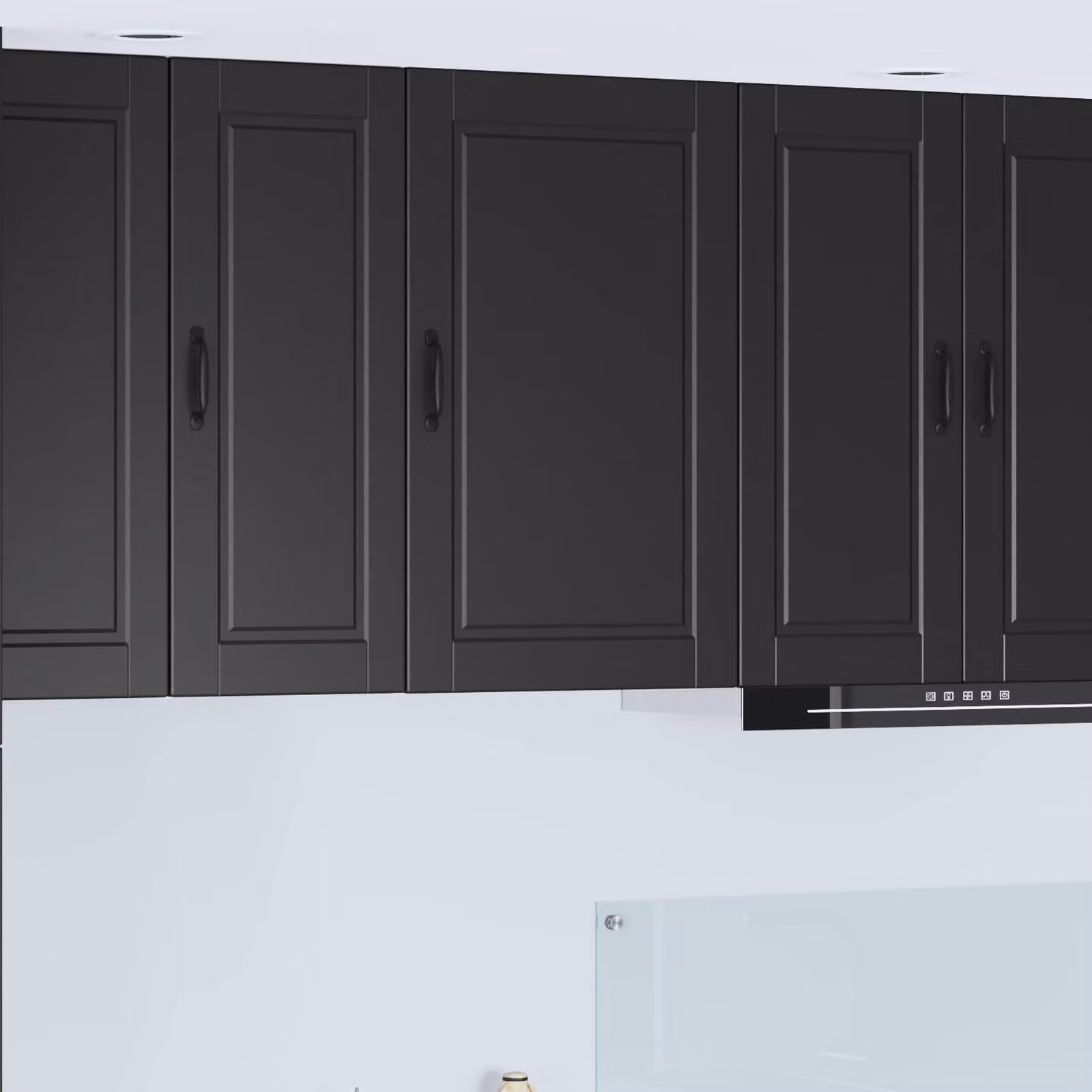 Armadietto a muro moderno vidaXL PORTO nero con ante a battente e ripiani interni L: 50 cm, P: 31 cm, H: 80 cm