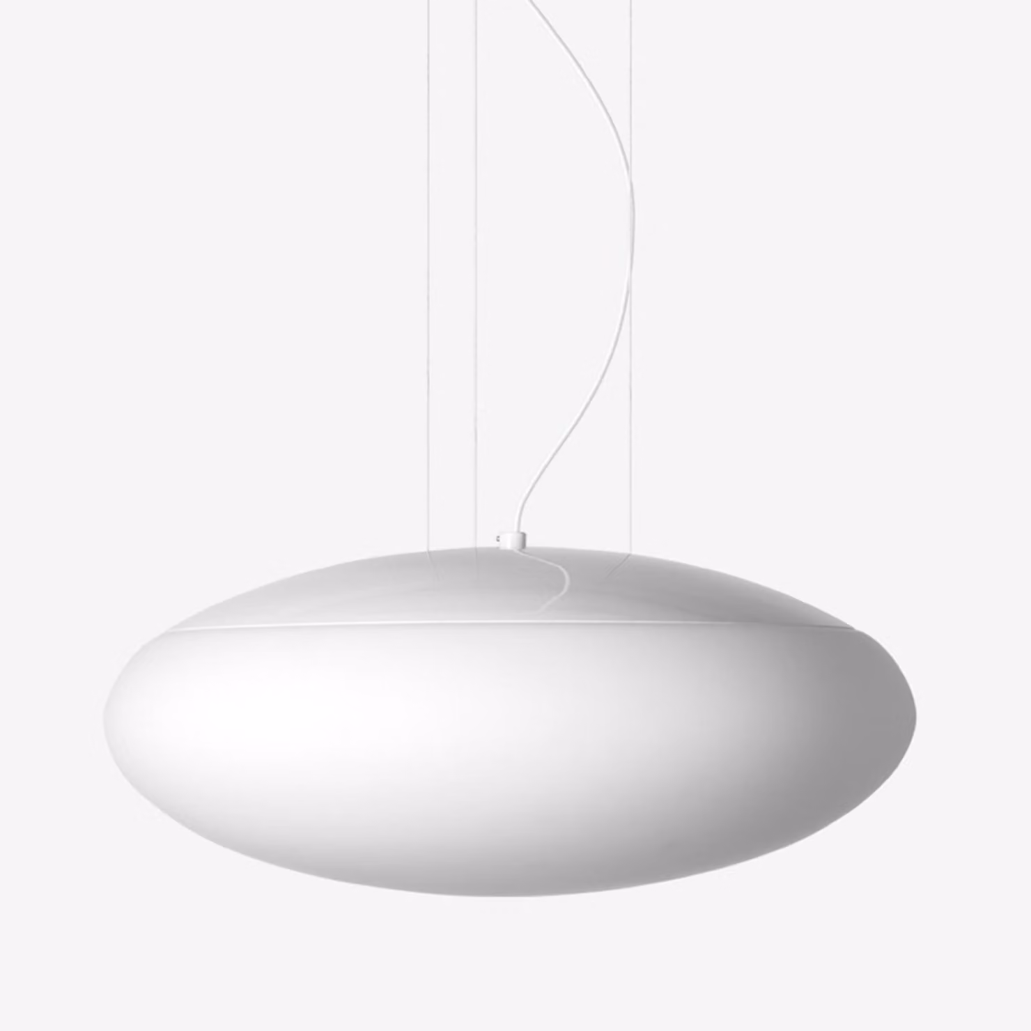 Apparecchio a sospensione Daphne ZL in bianco con sospensione, Variante: Ø 550 x 245 x 2000 mm, E27, 3 x 75 W