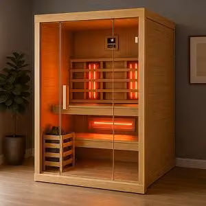 Sauna multifunzione finlandese e infrarossi Bea 180 Piscine Italia colore marrone L/P/H: 205 x 180 x 130 cm