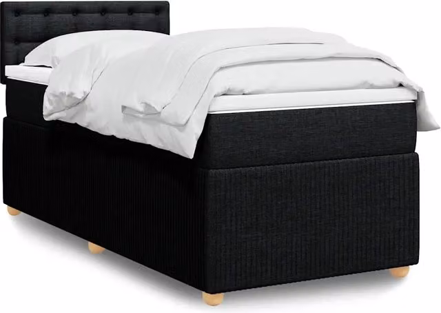 Giroletto a Molle con Materasso Nero 80x200 cm inTessuto 3289599
