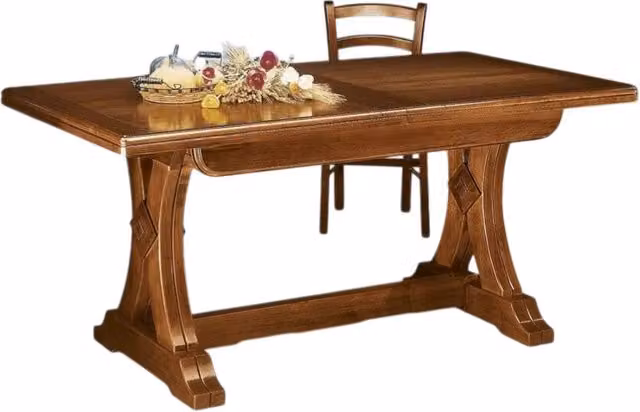 Tavolo rettangolare allungabile in legno stile arte povera Mobili 2G L: 180 cm, P: 85 cm, H: 78 cm – 1