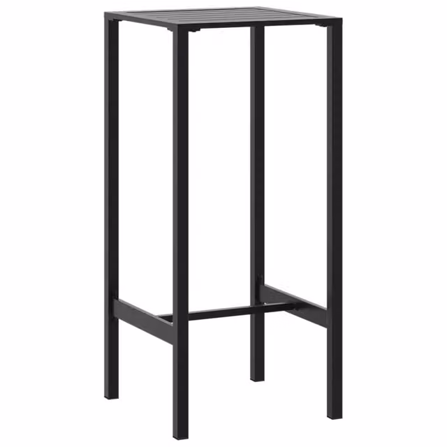 Tavolo da Bar Moderno Design In Nero Opaco in Acciaio Verniciato a Polvere L/P/H: 50 x 50 x 110 cm