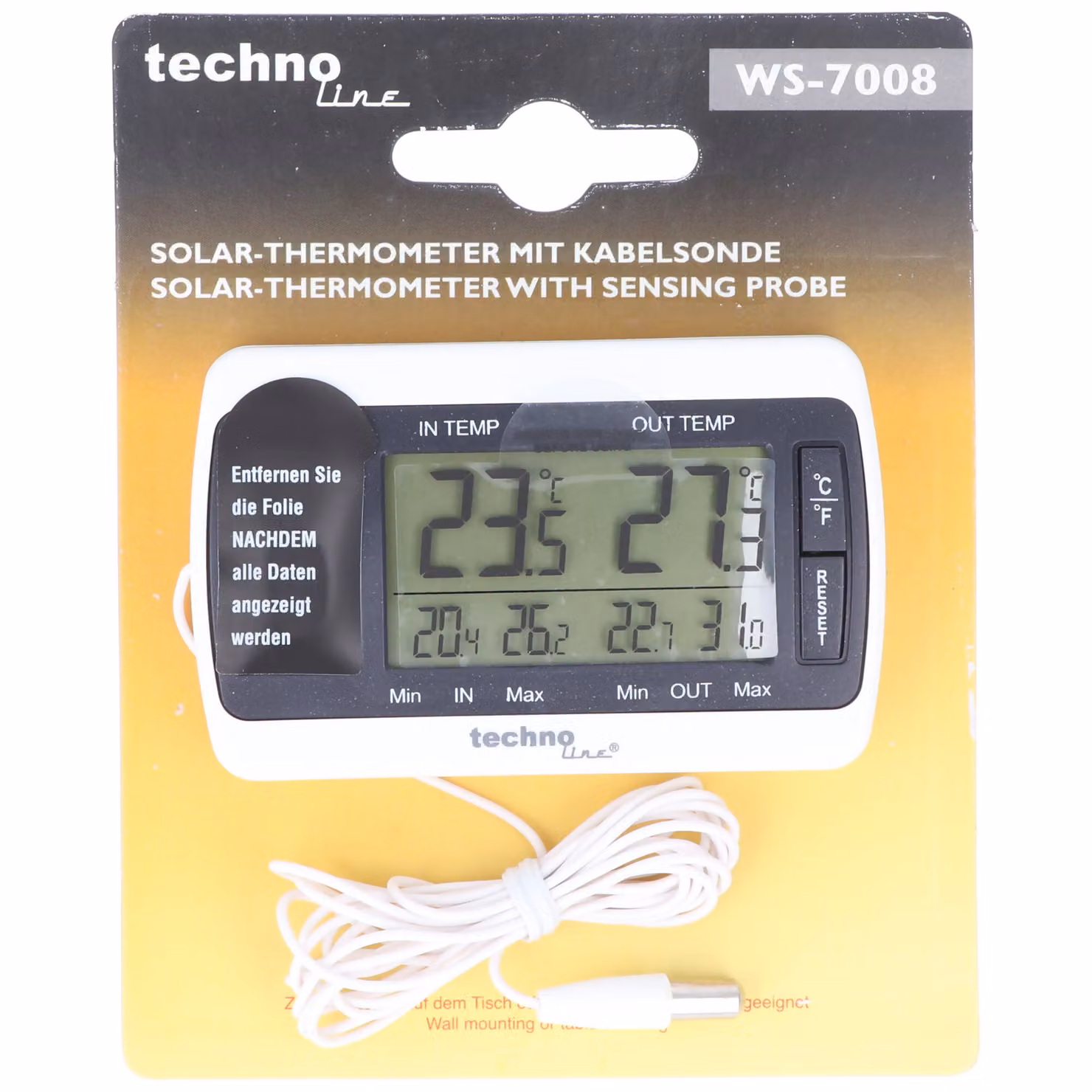 Termometro, temperatura interna ed esterna, memoria MIN/MAX, bianco-grigio