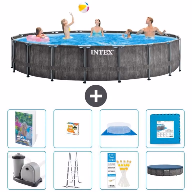Struttura per piscina a forma di prisma - 549x122 cm - composta da 7 elementi - modello S570