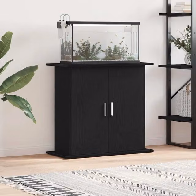 Supporto per acquario vidaXL in legno MDF rovere nero opaco L: 81 cm, P: 36 cm, H: 73 cm – 1