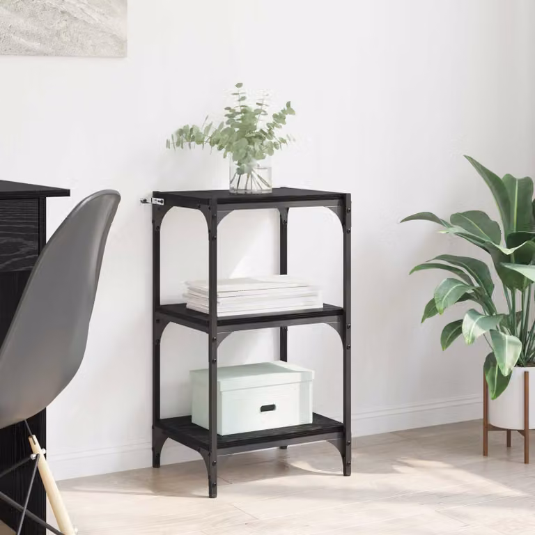 Armadio per libri vidaXL in stile industriale in MDF e metallo, colore nero e marrone, L 40 cm x P 33 cm x H 70,5 cm