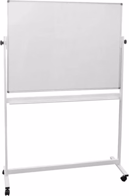 Lavagna magnetica bifacciale mobile TOP EVENTI STORE bianca e argento L: 120 cm