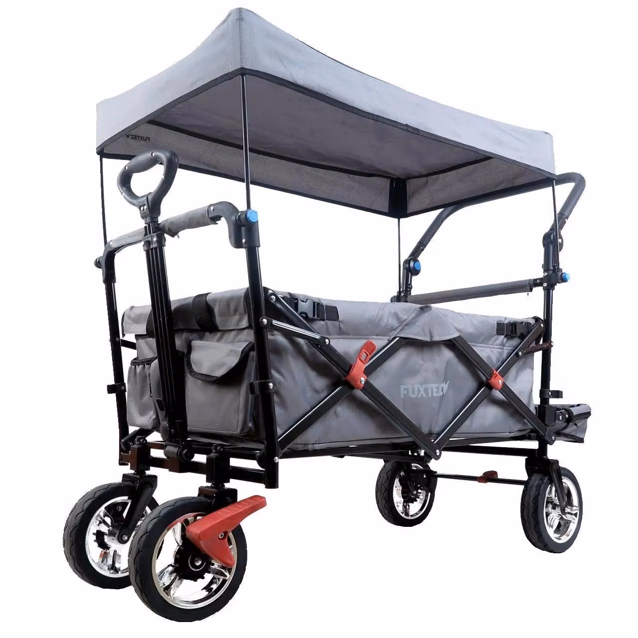 Carrello pieghevole giardino FUXTEC FX-CT800 con tettuccio parasole GRIGIO Grau