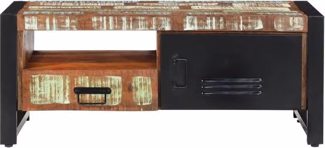 Tavolino da Salotto 100x50x41 cm in Legno Massello di Recupero 338221