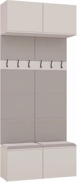 Guardaroba doppio appendiabiti HAGA II 2w beige cashmere con ante push to open