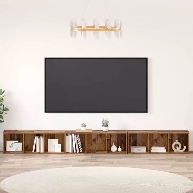 Set mobile TV 3 pz-Set di 3 Credenza per TV Legno vecchio 37 x 35 x 107,5 cm