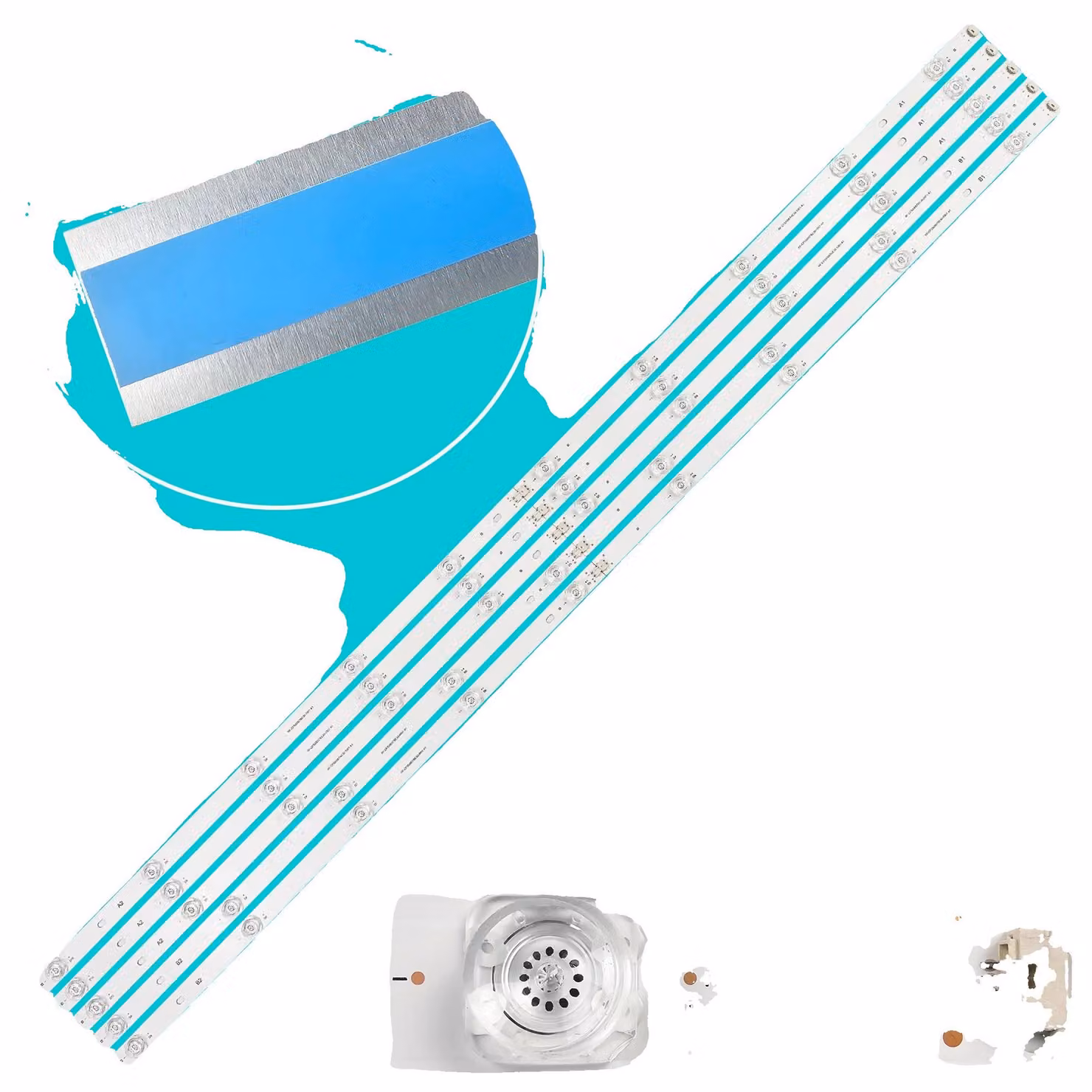 Striscia di retroilluminazione a LED, lunghezza 1076 mm, tensione 3 V, 10 LED A e 9 LED B, certificata CE, compatibile con diversi modelli