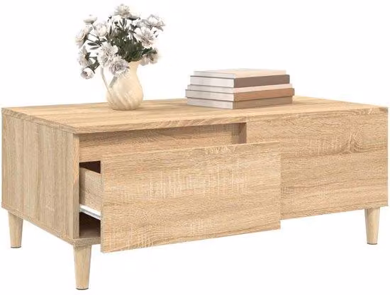 Tavolino da salotto 90x50x36,5 cm in rovere sonoma