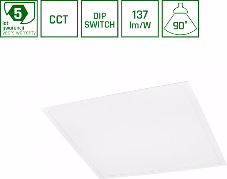 Pannello LED Spectrum Algine 26W/36W/46W angolare 60x60cm DIP-Switch 6300lm UGR