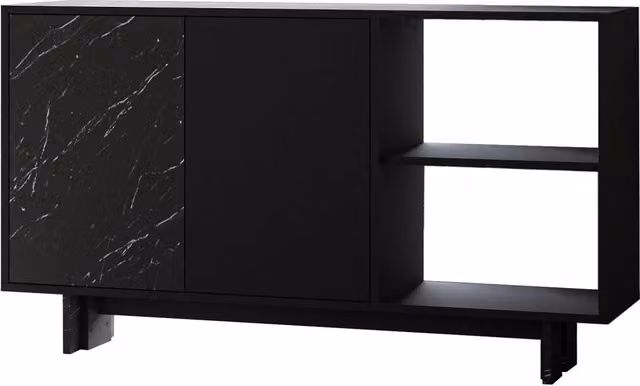 Credenza in legno "Ravello" - 140 x 35 x 80 cm - Nero