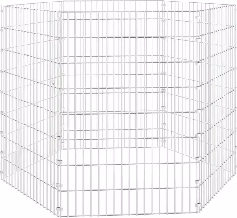 Recinto per Animali Ruspante 6 Pannelli 54x80 cm Ferro Zincato