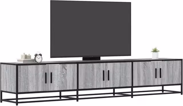 Mobile Porta TV Industrial vidaXL Grigio in Legno e Metallo L: 210 cm, P: 35 cm, H: 41 cm
