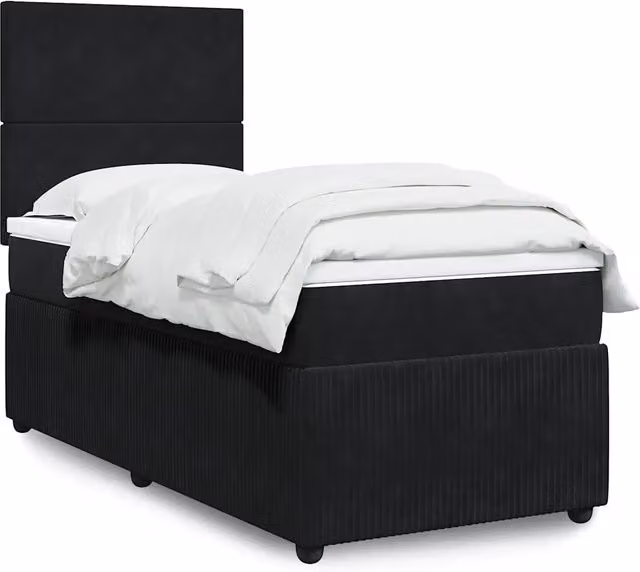Giroletto a Molle con Materasso Nero 100x200 cm in Velluto 3294558
