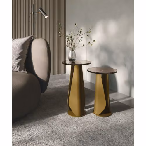 Coppia tavolini Tile Set con piano in vetro temprato Target Point