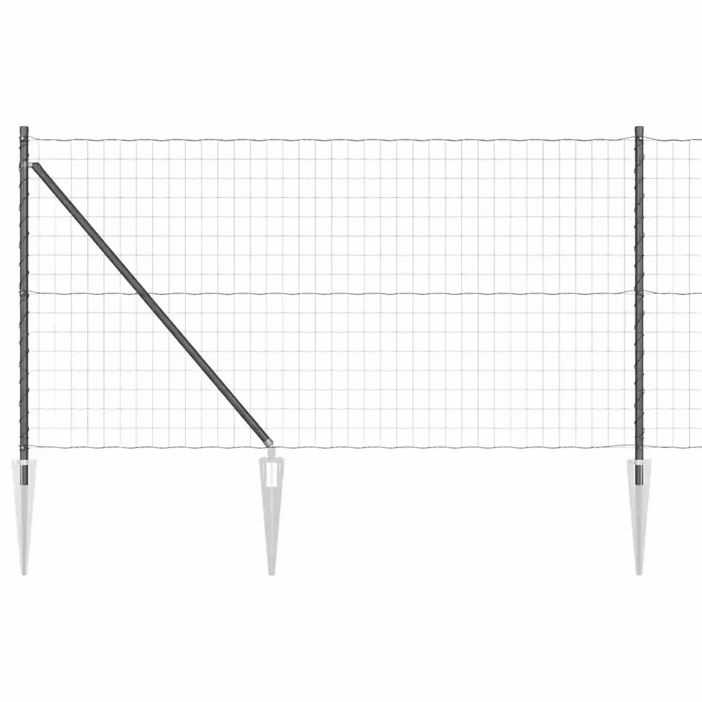 Recinzione Euro vidaXL in acciaio rivestito in PVC grigio per installazione interrata L: 1 m, H: 0,25 m – 2