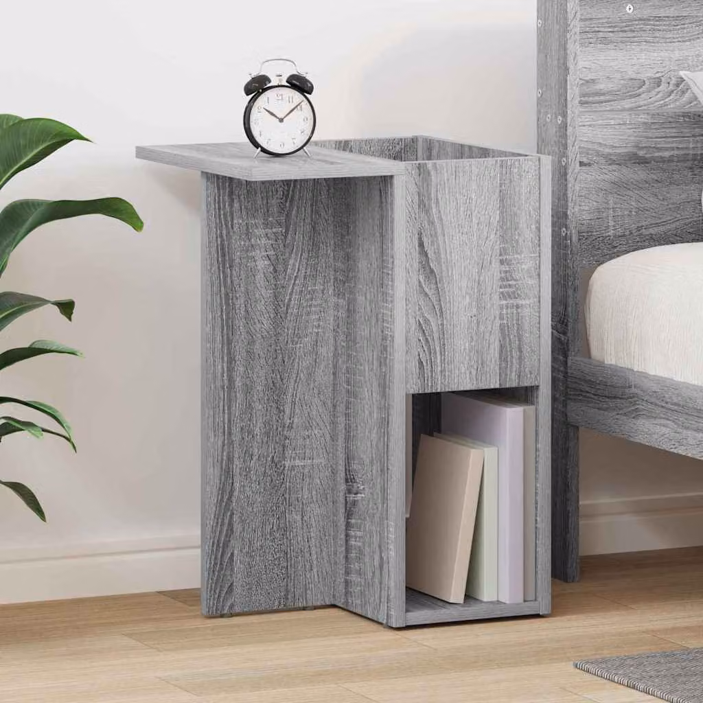 Tavolino moderno vidaXL in legno ingegnerizzato grigio L 35 cm x P 40 cm x H 55 cm