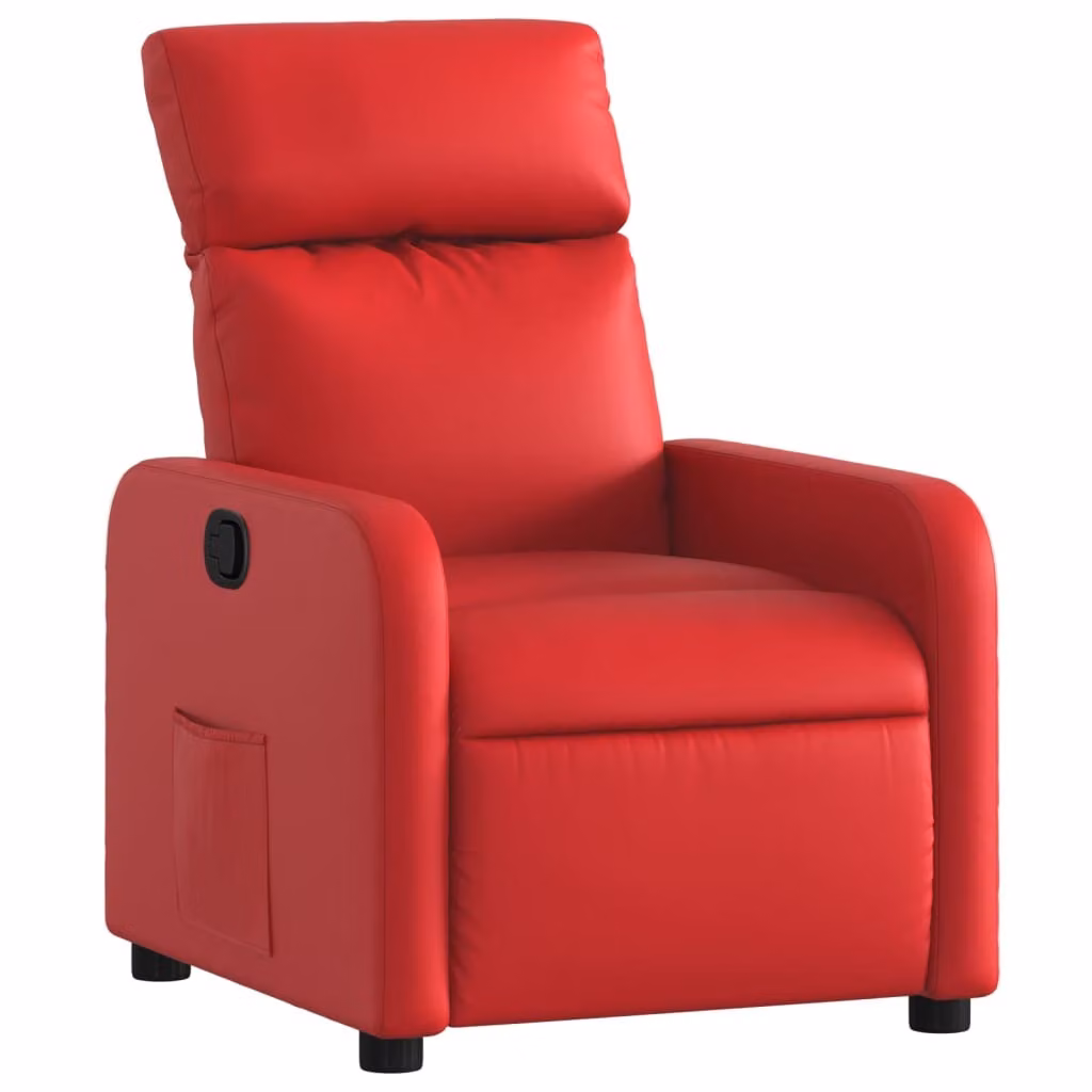 Poltrona Reclinabile Rossa in Pelle finta