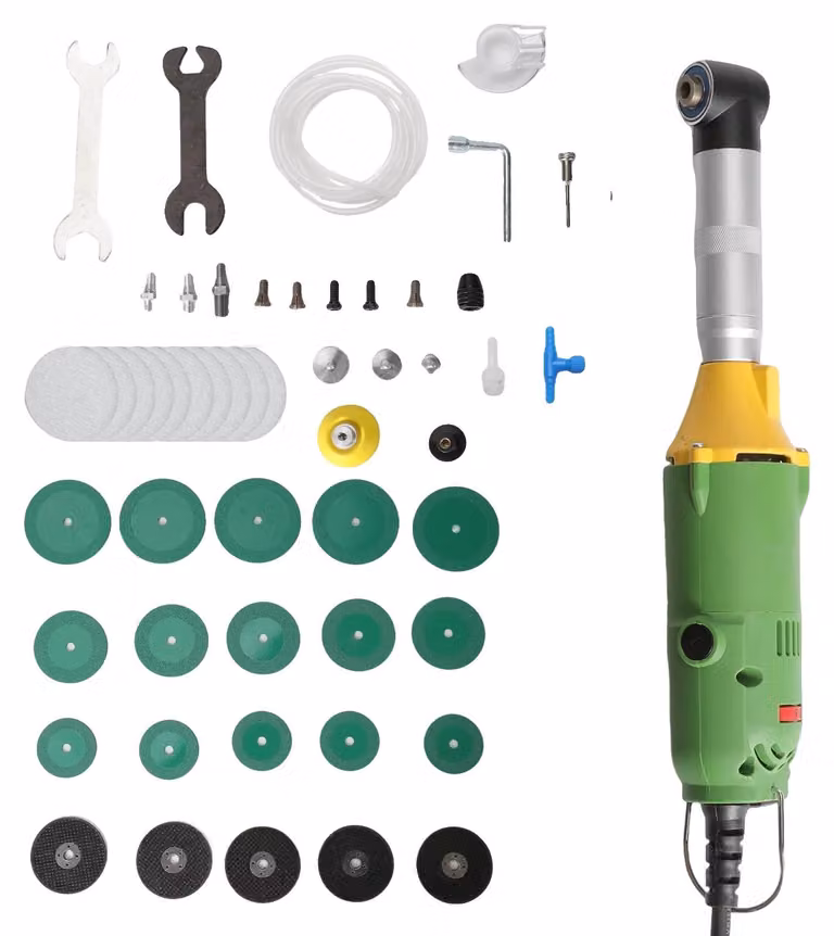 Smerigliatrice elettrica a disco, 6 velocità regolabili, potenza elevata, 350 W (verde)