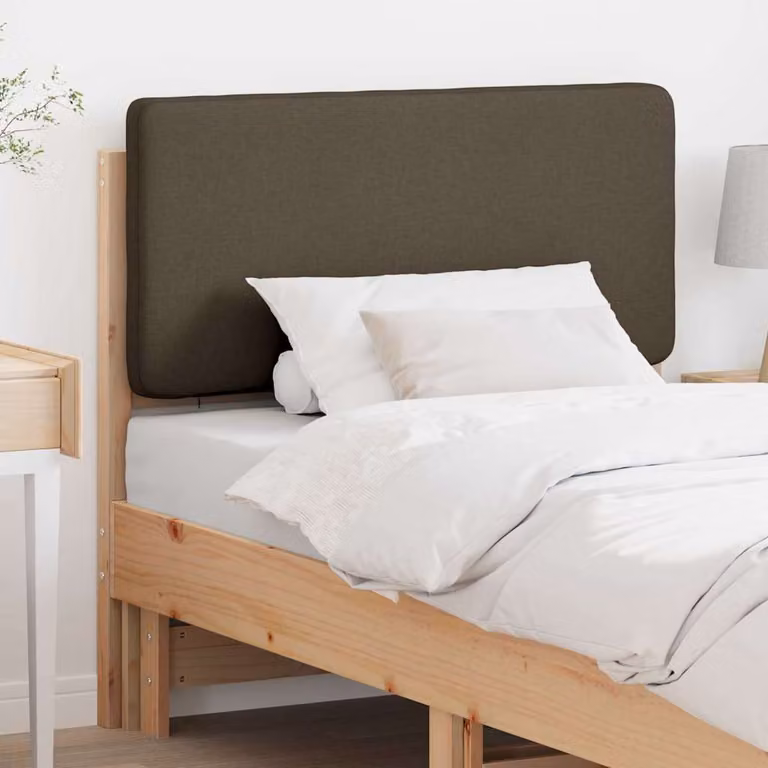 Testiera imbottita moderna vidaXL in pino massello, colore marrone e beige, L: 80 cm