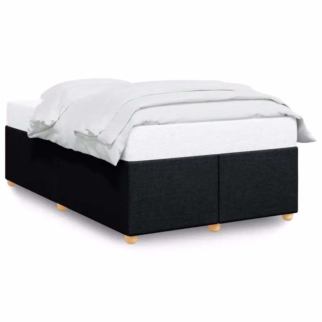 Giroletto vidaXL in tessuto nero con doghe in legno L: 120 cm, P: 190 cm – 2
