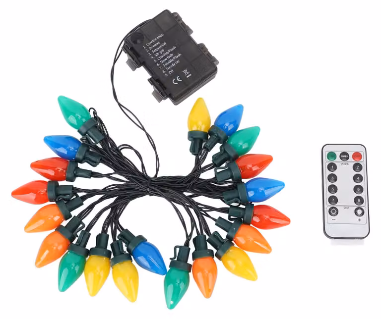 Catena luminosa a LED C9, lunghezza 4 metri, 20 LED, forma a fragola, impermeabile, grado di protezione IP44