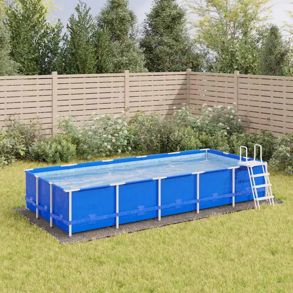 vidaXL Telo per Fondo Piscina Rettangolare in Poliestere, L: 550 cm, P: 280 cm, Grigio Chiaro