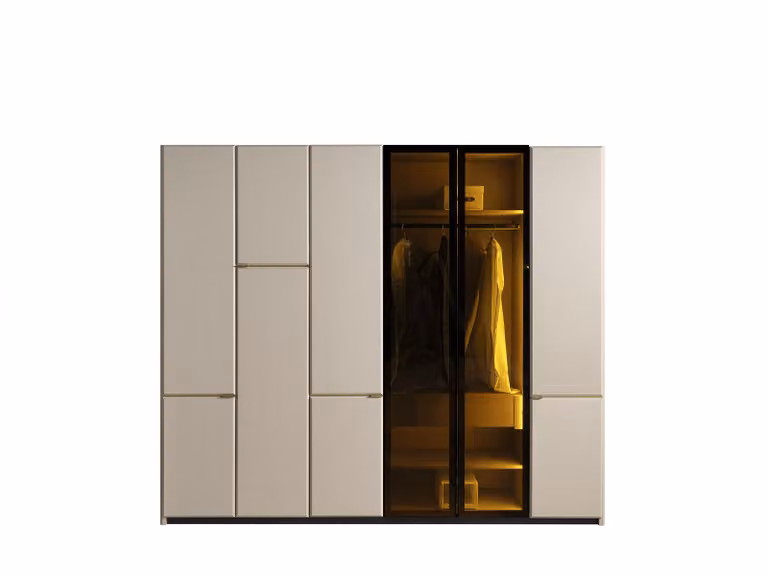 Kleiderschrank in stilvollem Design moderner Minimalismus und Gemütlichkeit