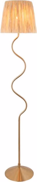 Lampada da terra boho Wriggle ottone rafia E27 Endon