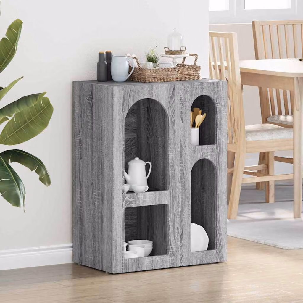 Credenza moderna vidaXL ELST in MDF Grigio Sonoma L/P/H: 59 x 35 x 80.5 cm