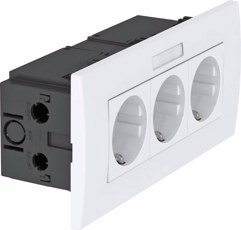 OBO Bettermann Vertr presa unità 3-gang 84x185x59 rws SDE-RW D0RW3B