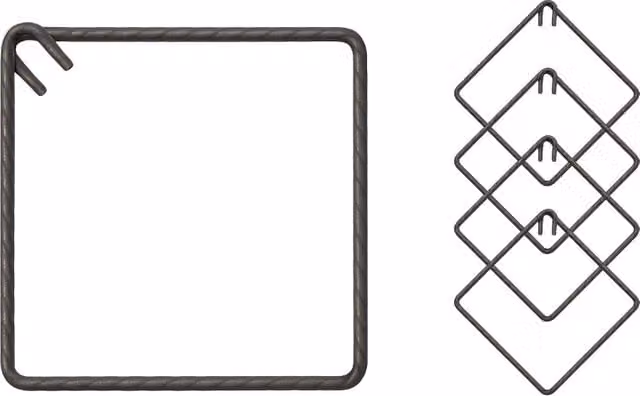 Confezione da 100 pezzi di staffe antisismiche in armatura di ferro grigio per strutture in cemento, dimensioni 45 x 45 cm