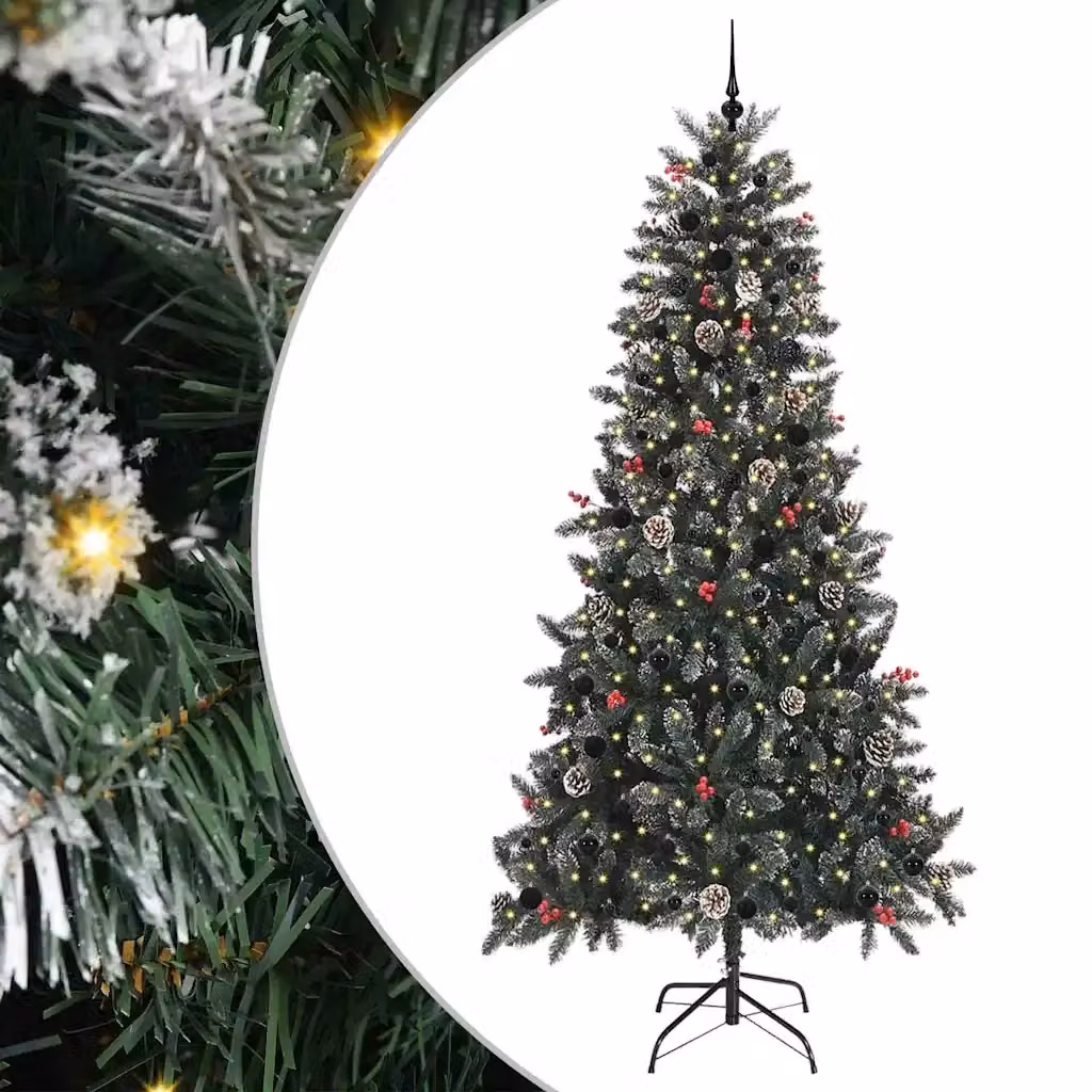 Albero di Natale artificiale vidaXL Verde con 300 LED luce bianca calda – 2