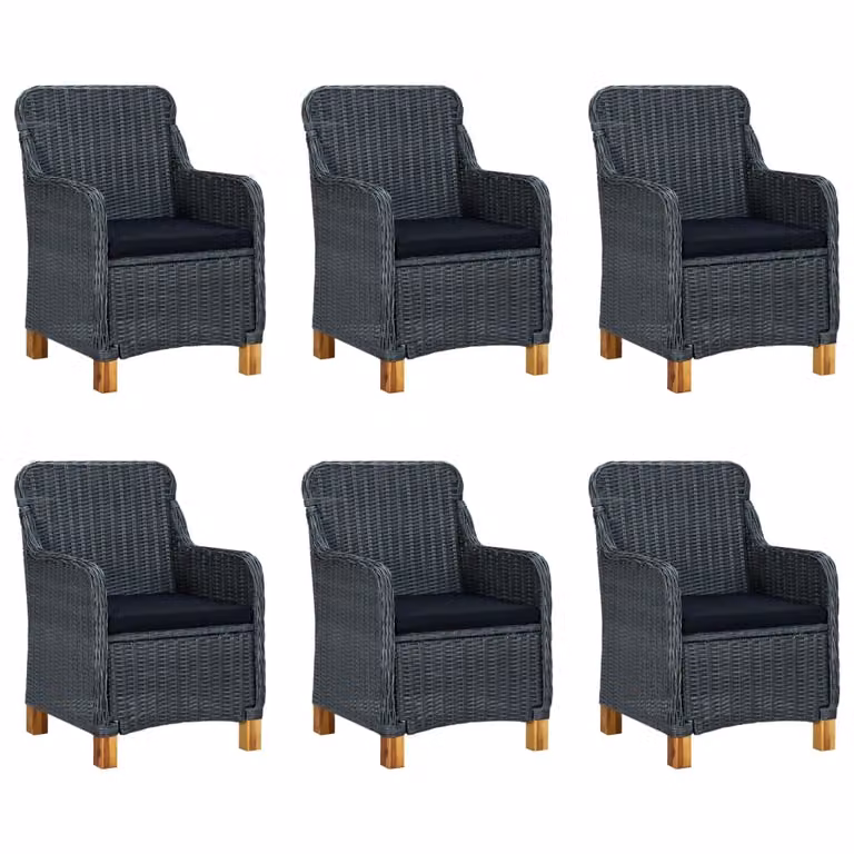 Set da Pranzo da Giardino 7 pz Grigio Scuro
