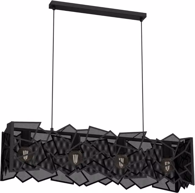 Lampada a sospensione Luminex Camo nera 4xE27 metallo