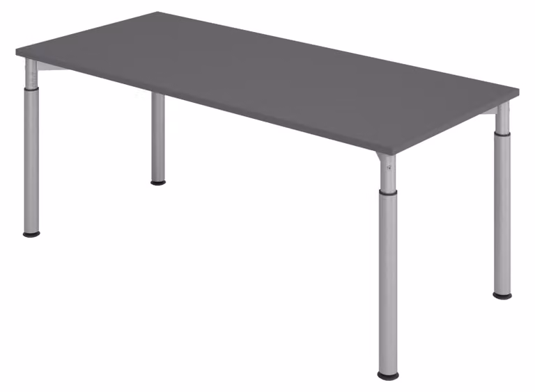 bümö Scrivania Serie-Y - Struttura: argento, decorazione: grafite, dimensioni: 180 x 80 cm