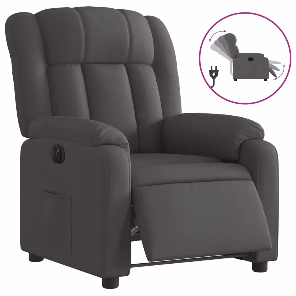 Poltrona Reclinabile Elettrica vidaXL in Tessuto Grigio con Braccioli e Funzione Auto-Return per il tuo Relax in Soggiorno – 2