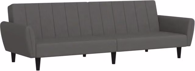 Divano letto | Sof¨¤ letto | Letto singolo a 2 Posti Grigio Scuro in Velluto
